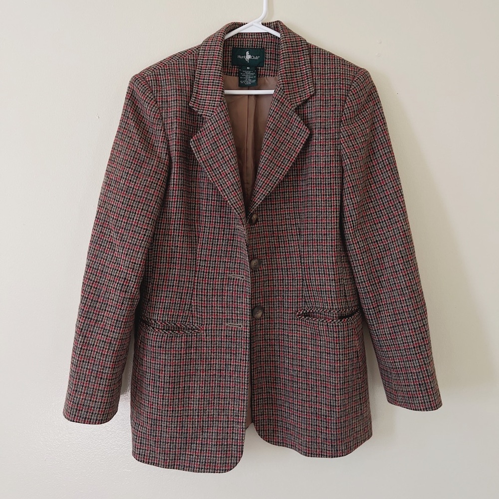 Hunt Club 100% Wool Oversized Blazer Jacket Size 8 - Picture 1 of 8
